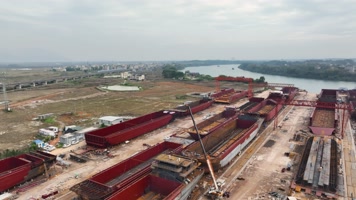 4KL航拍桂平宏信船舶