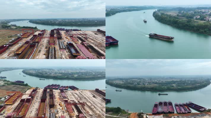 4K航拍桂平郁江风光