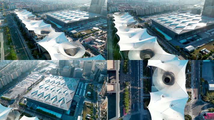 【4K60帧】上海世博展览馆世博源航拍