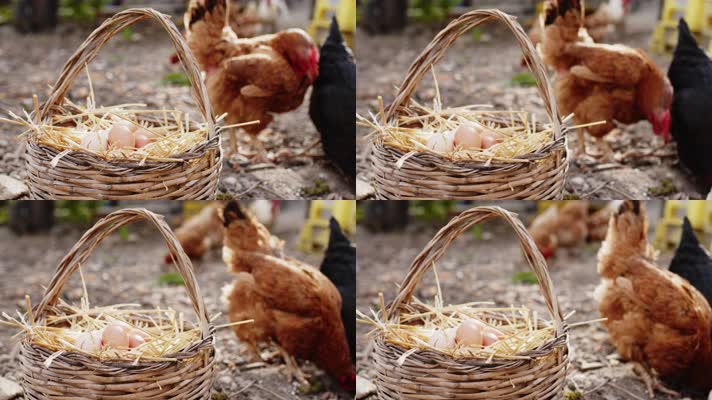 母鸡鸡蛋实拍