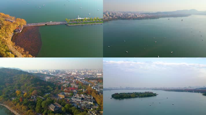 杭州西湖景区美景航拍