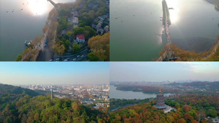 杭州西湖风景合集航拍