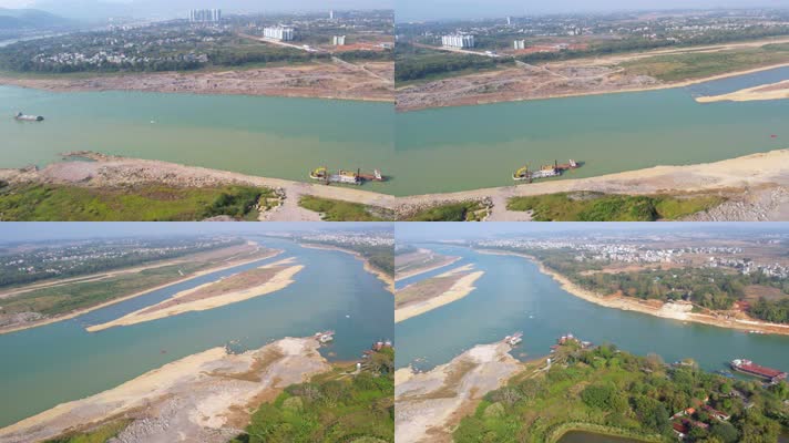 4K航拍桂平大藤峡三江口风光一镜到底