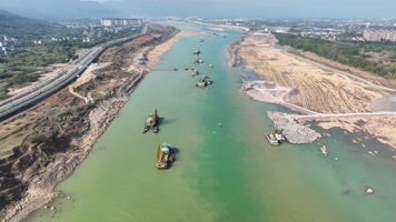 4K航拍桂平三江口风光一镜到底