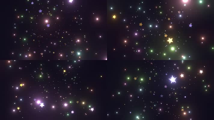 彩色卡通星光闪光穿梭背景