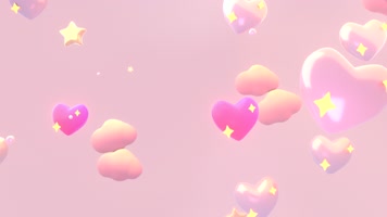 3D卡通爱心星星背景