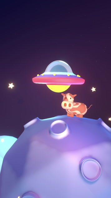 3D动态卡通飞碟宇宙背景