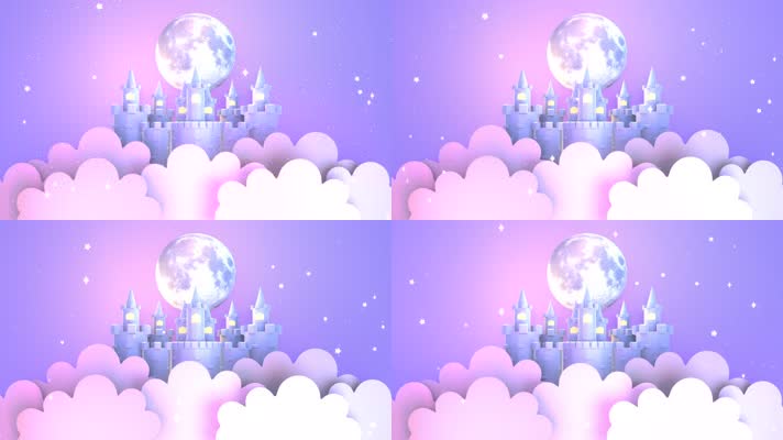 3D卡通城堡舞台背景