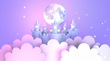 3D卡通城堡舞台背景 3D卡通城堡舞台背景