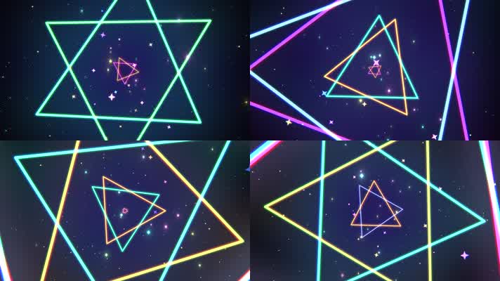 动态霓虹三角形万花筒