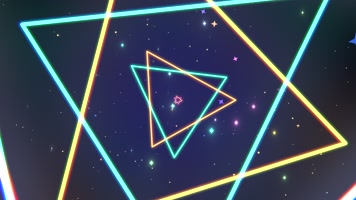 动态霓虹三角形万花筒