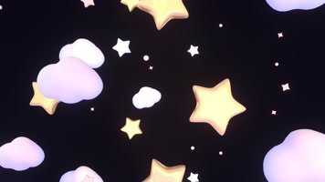 3D星星云朵卡通背景循环 3D星星云朵卡通背景循环