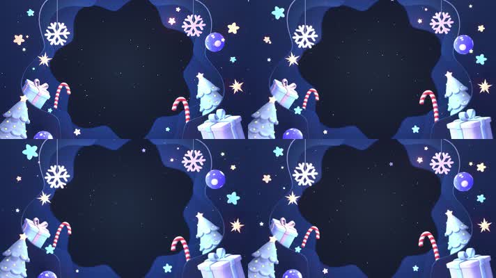 蓝色圣诞节卡通背景