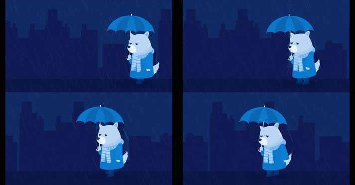 雨天遛狗MG动画