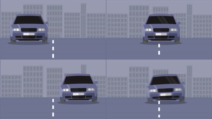 行驶中的汽车MG卡通动画