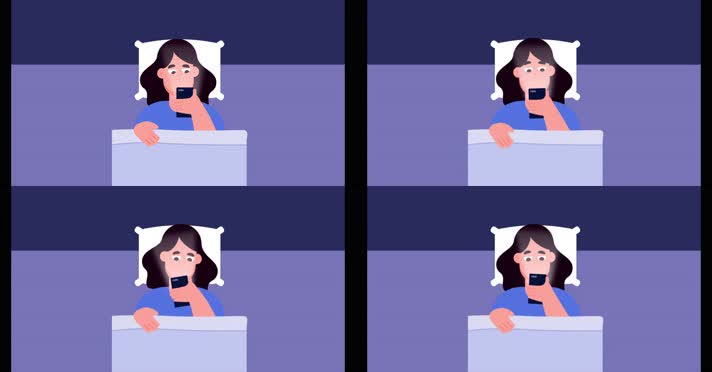 床上玩手机的女人MG动画