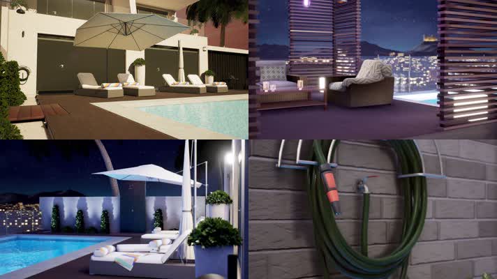 【4K】户外泳池