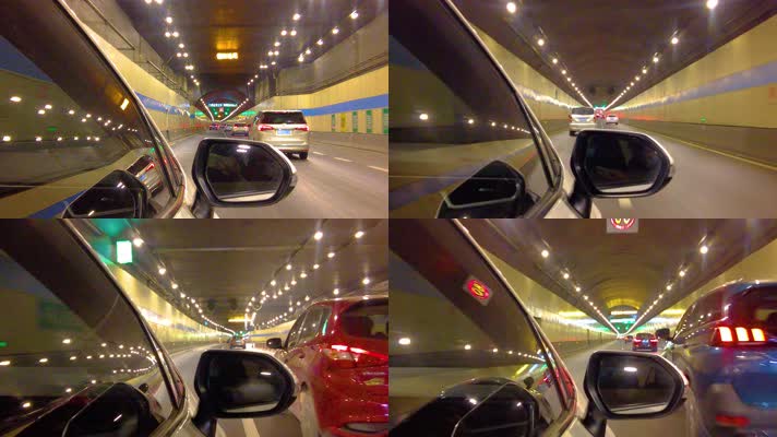 汽车在隧道里行驶视频素材延时摄影4