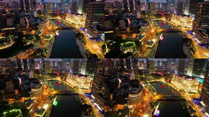 上海外滩乍浦路桥苏州河夜景延时摄影4