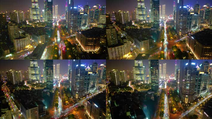 上海市浦东新区世纪大道陆家嘴车流延时夜景风景