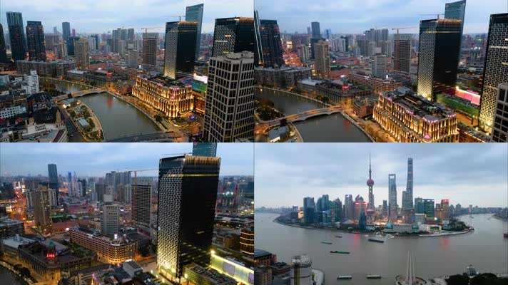 上海外滩乍浦路桥苏州河夜景延时摄影合集40