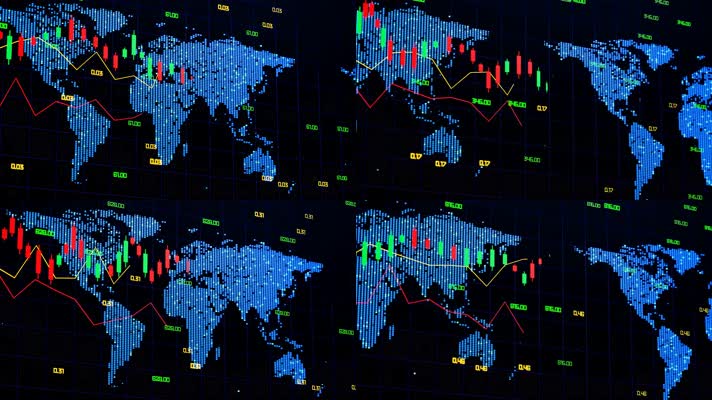 世界地图和国际金融趋势MG
