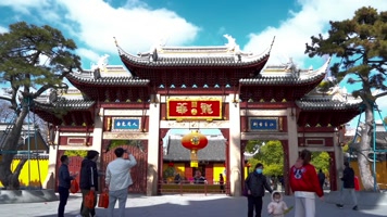 上海龙华寺寺庙延时摄影