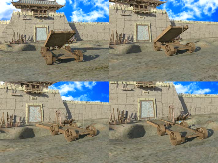 古代兵器折叠车的使用动画