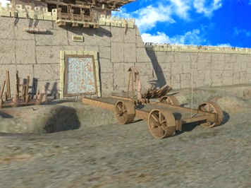 古代兵器折叠车的使用动画