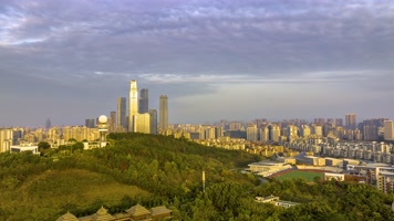 4K延时航拍南宁气象雷达日出朝霞