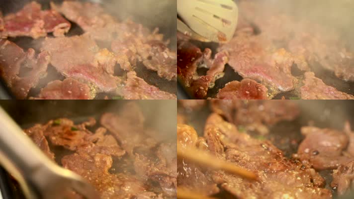 美食韩式烤肉4K