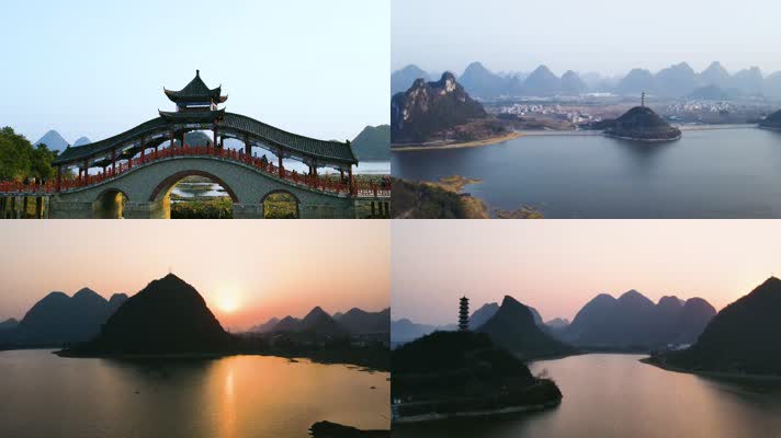 广西罗城成龙湖自然风光