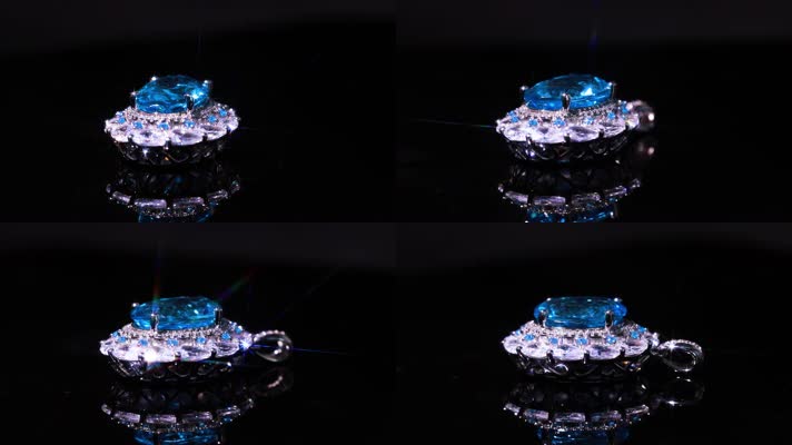 蓝宝石旋转特写