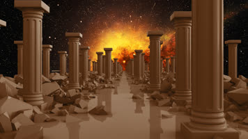 2组罗马柱星辰背景循环