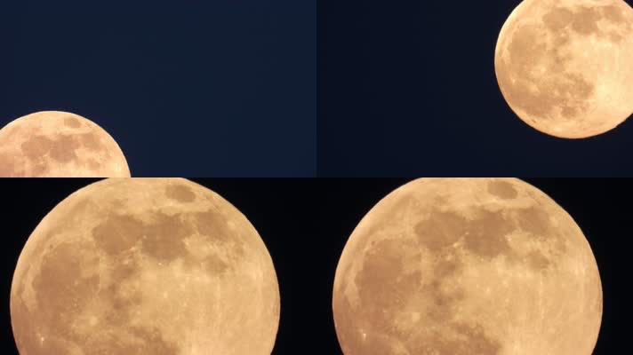 超级月亮夜空唯美特写延时