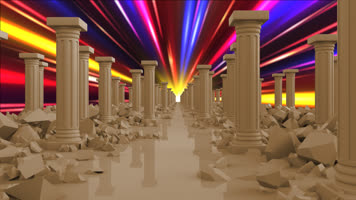 2组罗马柱光线循环背景