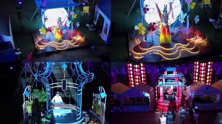 4K航拍南宁青秀山2023年新春演出