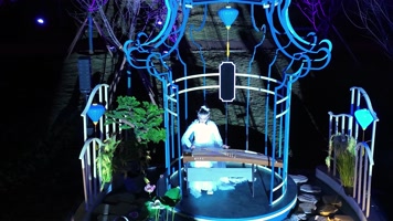 4K航拍南宁青秀山2023年新春演出