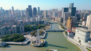 上海外滩黄浦江苏州河陆家嘴风景视频素材40