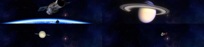 航天器离开地球飞往外太空的镜头