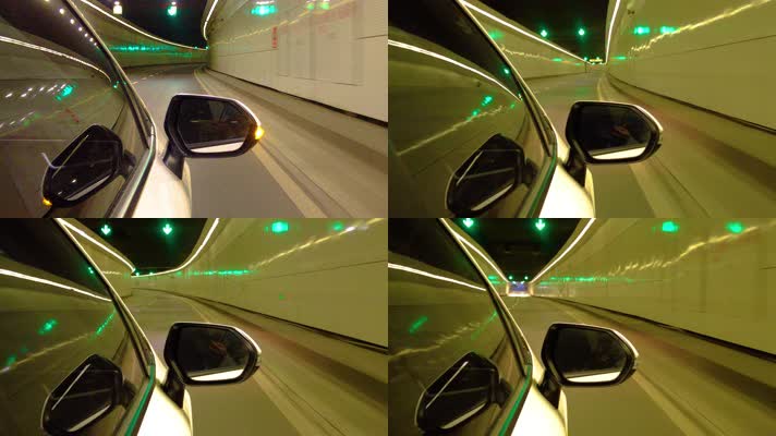 夜晚汽车在隧道里行驶视频素材延时摄影