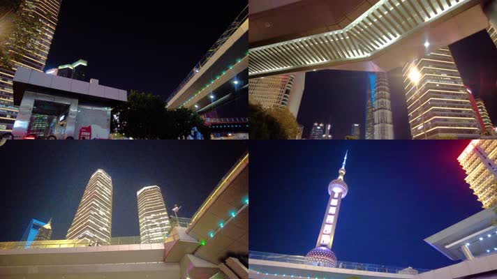 上海市浦东新区陆家嘴金茂大厦夜景视频素材4