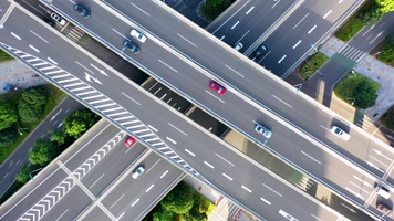 城市道路车流航拍