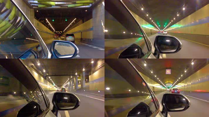 汽车在隧道里行驶视频素材五分钟