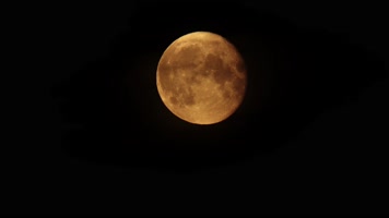 夜晚圆月升起延时