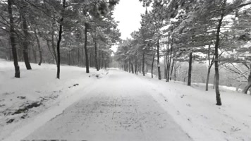 大雪山间公路穿行4k 大雪山间公路穿行4k