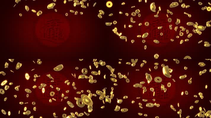 元宝金钱掉落AE模板