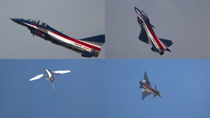 4K稳定：空军开放日八一表演队歼10战斗机起
