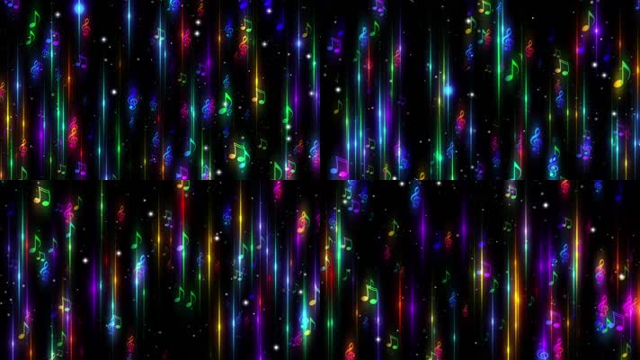 音符发光闪光线条