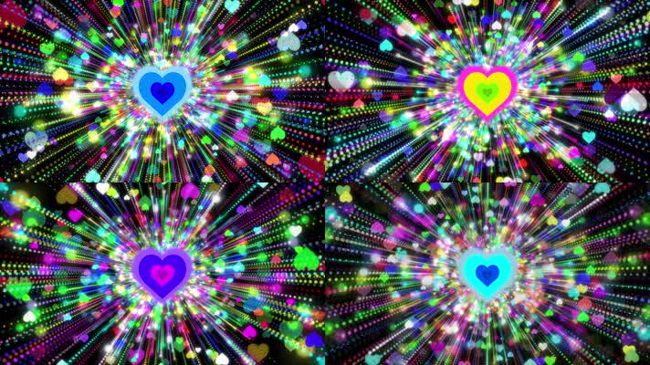 绚丽动感爱心背景